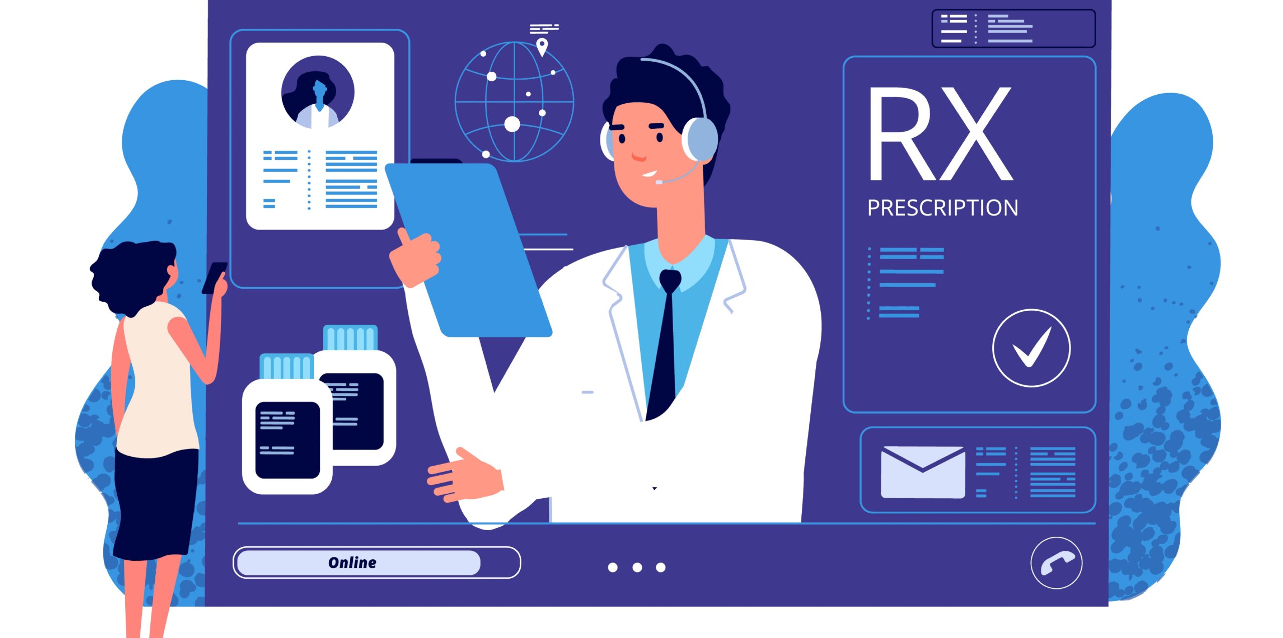 Concepto de telediagnóstico y telemedicina.