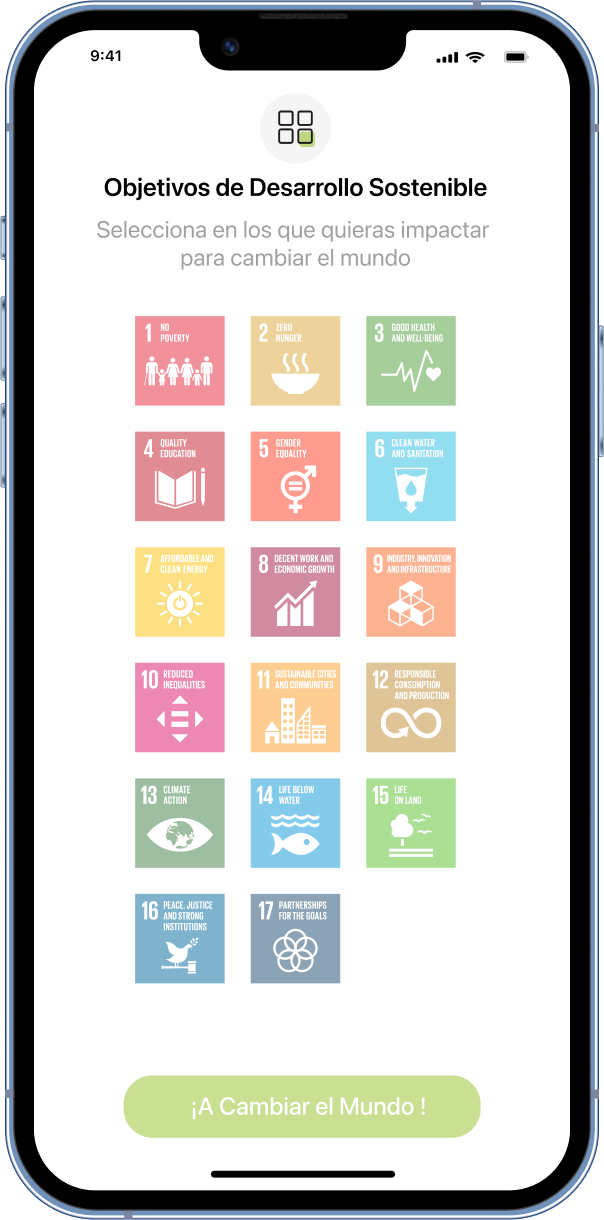 Mockup de un dispositivo móvil con una pantalla de inicio de la App Balanzea desarrollada por Doonamis.