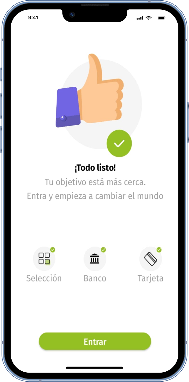 Mockup de un dispositivo móvil con una pantalla de la App Balanzea desarrollada por Doonamis.