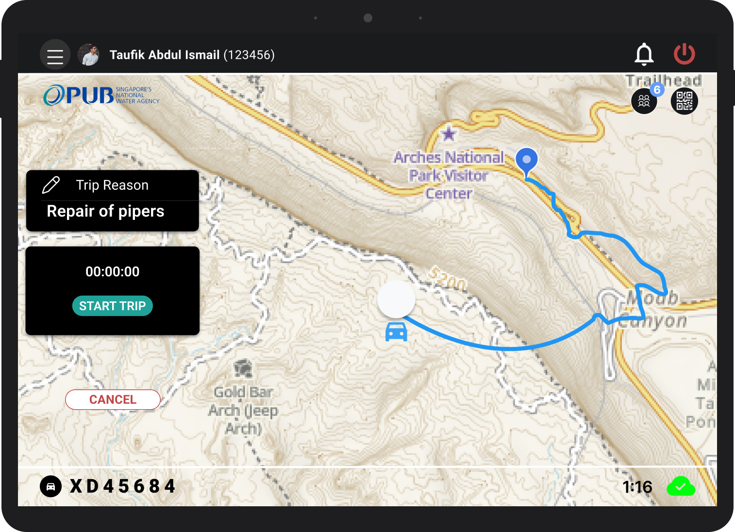 Navegación GPS a tarea