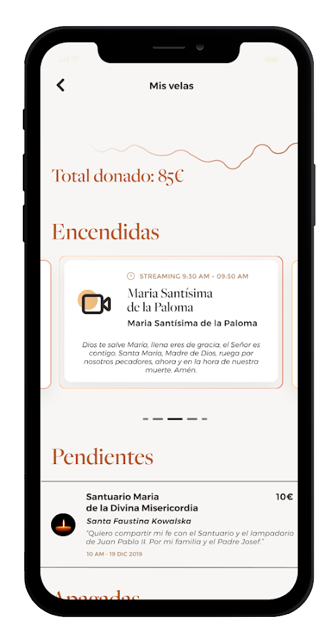 Mockup de un dispositivo móvil proyectando una de las pantallas de la aplicación móvil Luzea desarrollada por la empresa Doonamis.