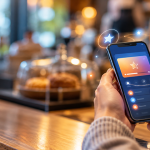 Agencia de apps para fidelizar clientes: manos sujetando un móvil con una app de puntos y recompensas